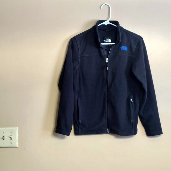 THE NORTH FACE BOYS GRAY JACKET FLECEWEAR SIZE 14 16 LARGE POCKET - Picture 1 of 3
